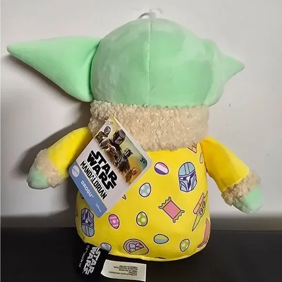 NWT Star Wars The Mandalorian Grogu Baby Yoda Plush 8" Soft toy in Easter outfit - Picture 2 of 5